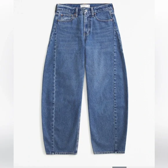 Abercrombie & Fitch mid rise barrel jeans - Picture 2 of 4